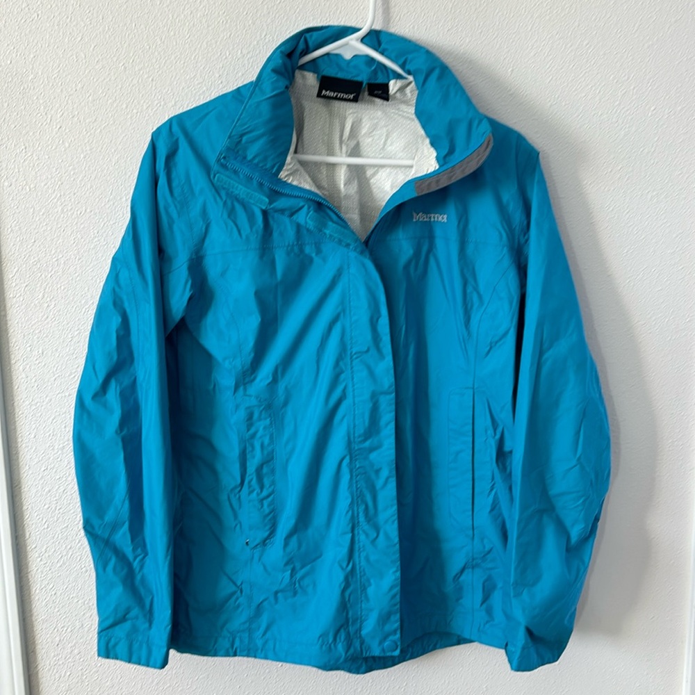 Marmot Sz M, Women’s Hooded Rain Jacket, Turquoise